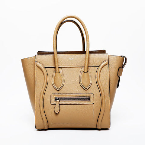 CELINE Luggage Leather Handbag Brown WS21596