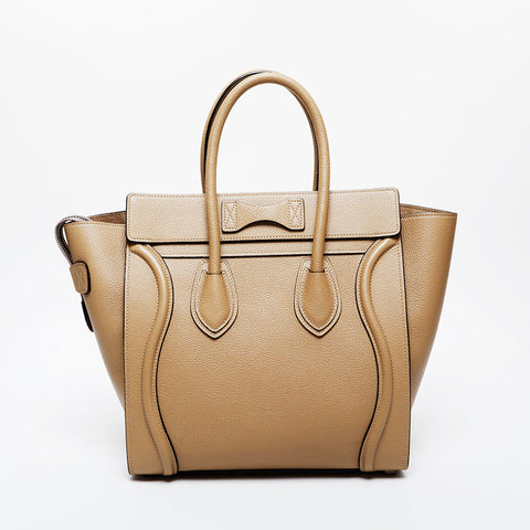 CELINE Luggage Leather Handbag Brown WS21596
