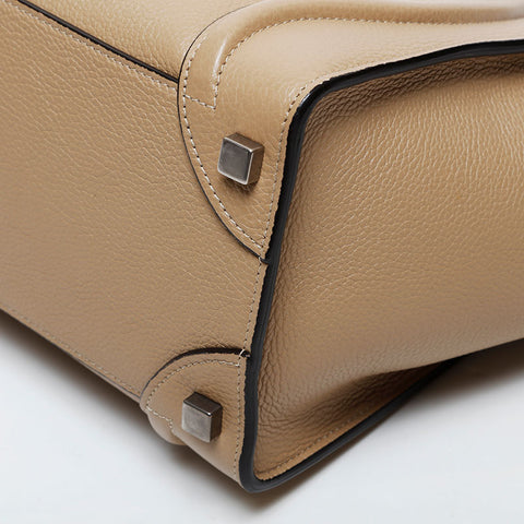 CELINE Luggage Leather Handbag Brown WS21596