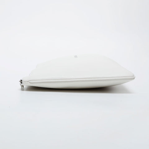 BALENCIAGA Leather Everyday Logo Clutch bag white WS21598