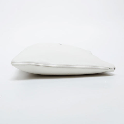BALENCIAGA Leather Everyday Logo Clutch bag white WS21598