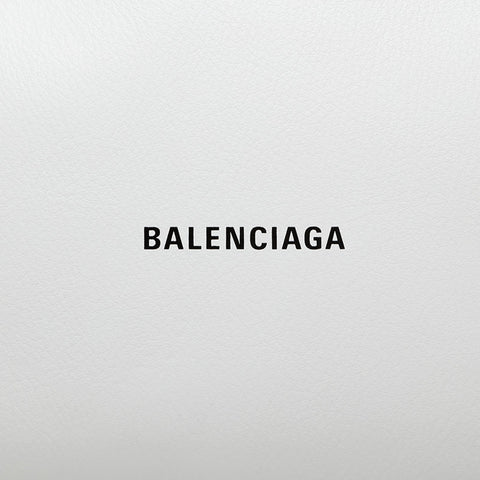 BALENCIAGA Leather Everyday Logo Clutch bag white WS21598