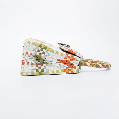 Salvatore Ferragamo INTRECCIATO Leather Gancini Handbag multicolor WS21600