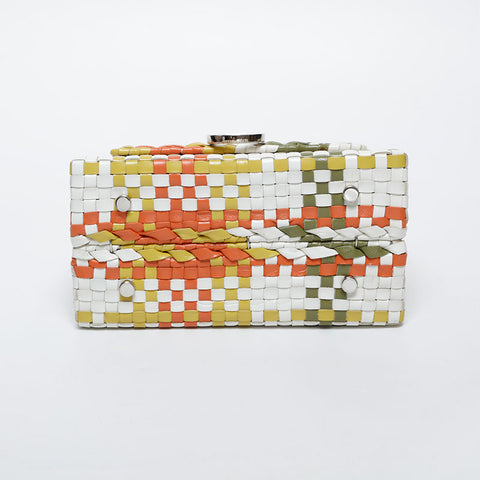 Salvatore Ferragamo INTRECCIATO Leather Gancini Handbag multicolor WS21600