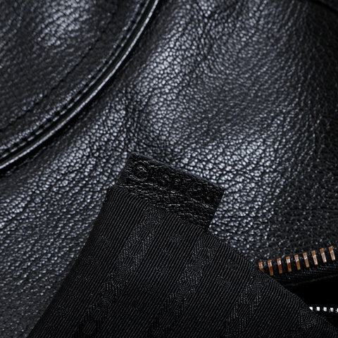 CELINE leather Shoulder Bag black WS21601