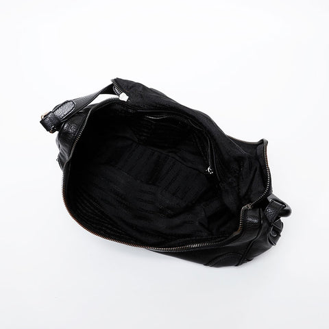 CELINE leather Shoulder Bag black WS21601