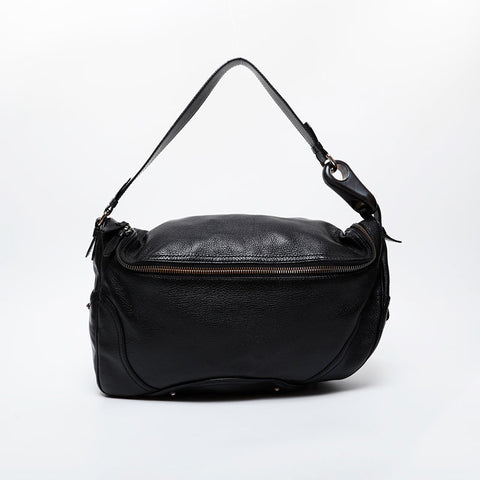 CELINE leather Shoulder Bag black WS21601