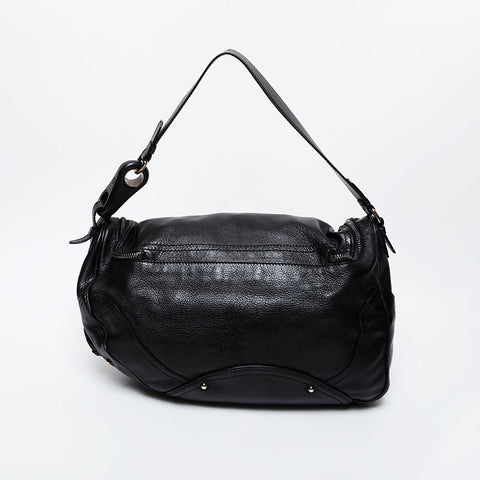 CELINE leather Shoulder Bag black WS21601