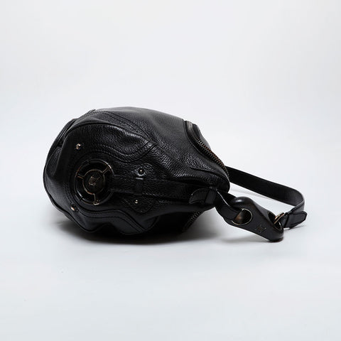CELINE leather Shoulder Bag black WS21601