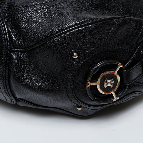 CELINE leather Shoulder Bag black WS21601