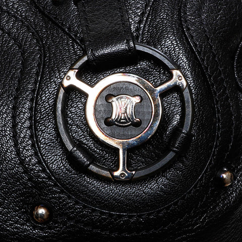 CELINE leather Shoulder Bag black WS21601
