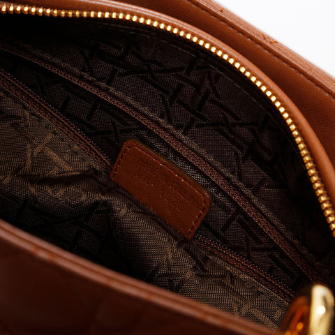 Christian Dior Lambskin Lady Dior Small 2way Handbag Brown WS21602