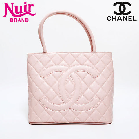 CHANEL No. 7 Caviar Skin 2002-2003 Replica Tote Medallion Tote Bag pink WS21603