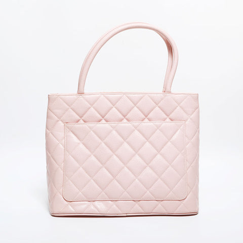 CHANEL No. 7 Caviar Skin 2002-2003 Replica Tote Medallion Tote Bag pink WS21603