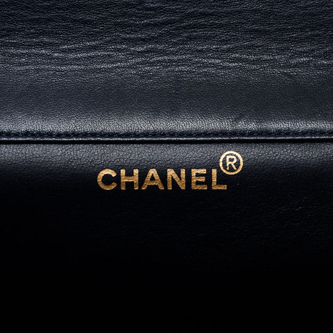 CHANEL No. 4 1996-1997 Lambskin Matelasse Chain 9.8" Double Face Shoulder Bag Navy WS21604