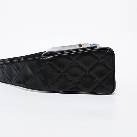 CHANEL No. 3 1994-1996 Lambskin Matelasse Shoulder Bag black WS21605