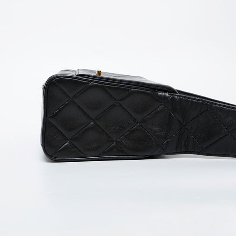 CHANEL No. 3 1994-1996 Lambskin Matelasse Shoulder Bag black WS21605