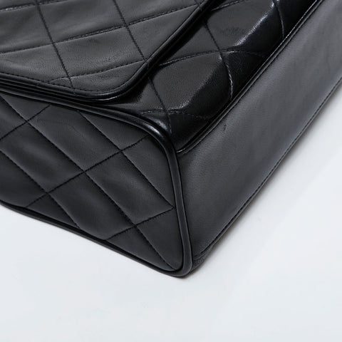 CHANEL No. 3 1994-1996 Lambskin Matelasse Shoulder Bag black WS21605