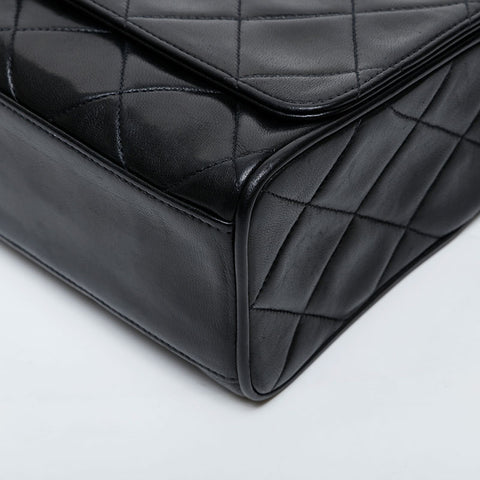 CHANEL No. 3 1994-1996 Lambskin Matelasse Shoulder Bag black WS21605