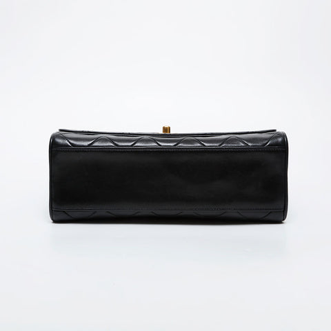 CHANEL No. 3 1994-1996 Lambskin Matelasse Shoulder Bag black WS21605