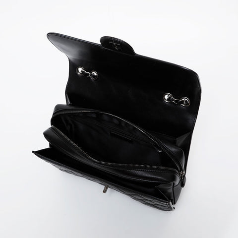 CHANEL No. 18 2013-2014 Lambskin Matelasse Chain Shoulder Bag black WS21606