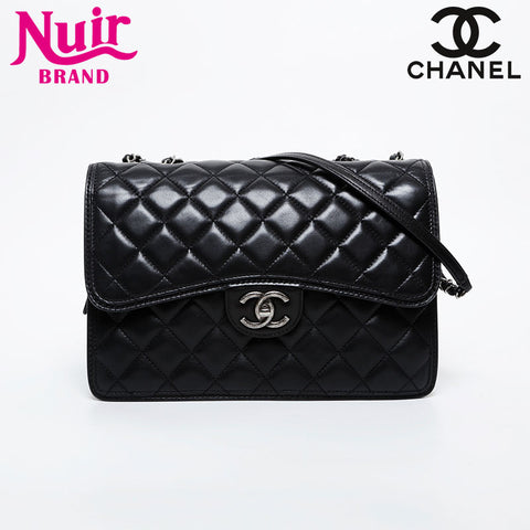 CHANEL No. 18 2013-2014 Lambskin Matelasse Chain Shoulder Bag black WS21606