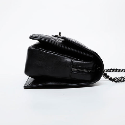 CHANEL No. 18 2013-2014 Lambskin Matelasse Chain Shoulder Bag black WS21606