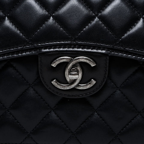 CHANEL No. 18 2013-2014 Lambskin Matelasse Chain Shoulder Bag black WS21606