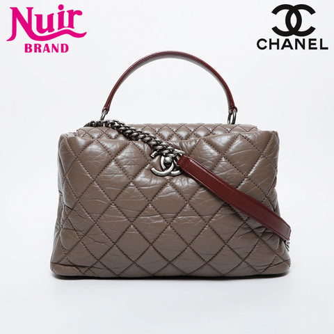CHANEL No. 18 2013-2014 Matelasse Portobello 2way Shoulder Bag Brown WS21608