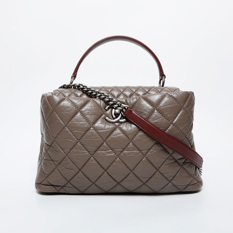 CHANEL No. 18 2013-2014 Matelasse Portobello 2way Shoulder Bag Brown WS21608