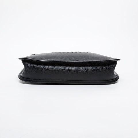 HERMES ◻︎K engraved 2007 Evelyn 1 PM Epsom Shoulder Bag black WS21610