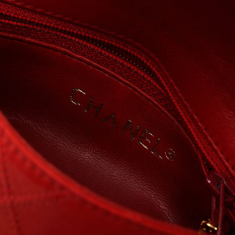 CHANEL Bicolor lambskin belt Waist bag Red WS21611