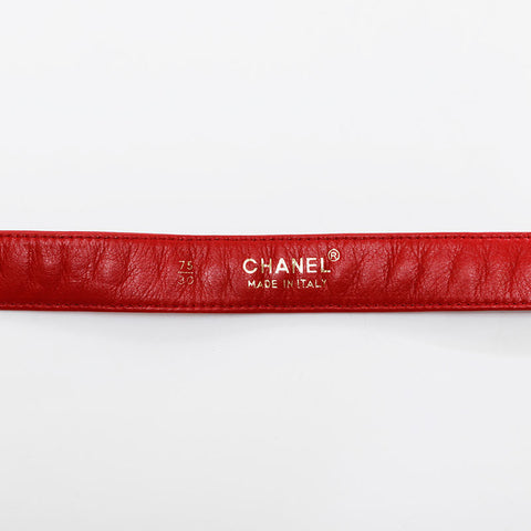 CHANEL Bicolor lambskin belt Waist bag Red WS21611