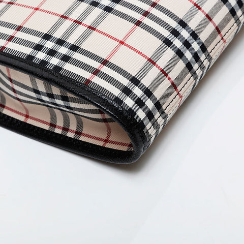 BURBERRY 格纹帆布皮革单肩包米色 WS21612