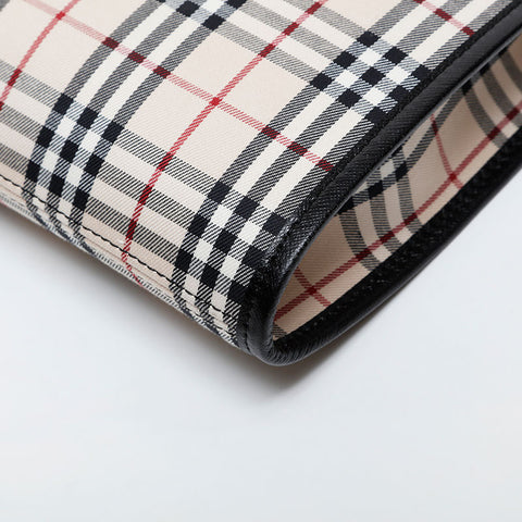 BURBERRY 格纹帆布皮革单肩包米色 WS21612