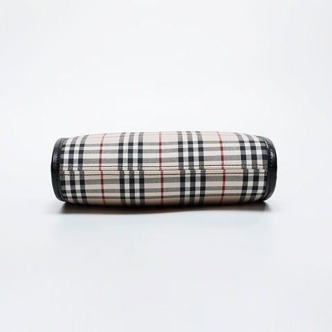 BURBERRY Check Canvas Leather Shoulder Bag beige WS21612
