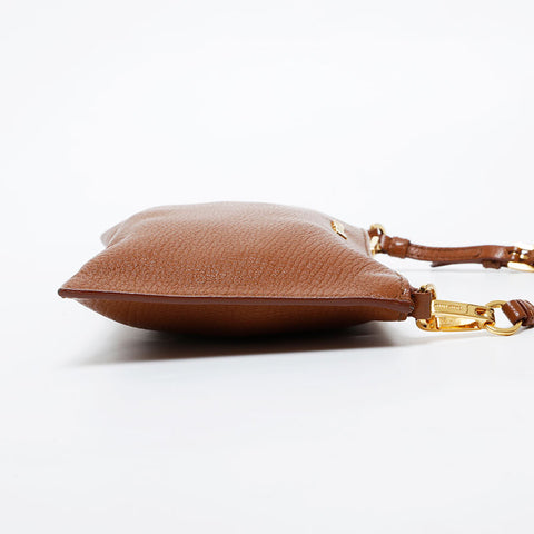 Miu Miu Leather Mini Pouch Shoulder Bag Brown WS21613