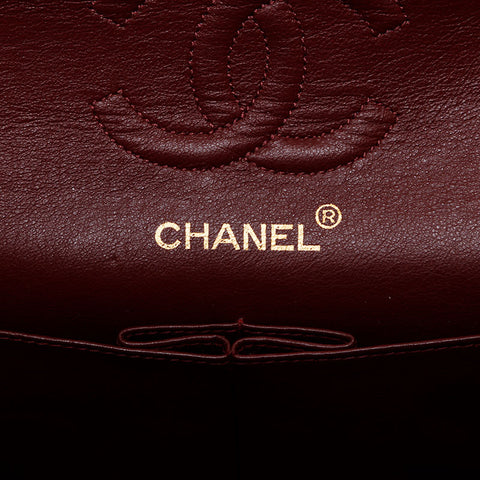 CHANEL No. 1 1989-1991 Matelasse 9.1" Lambskin Double Flap Shoulder Bag black WS21614