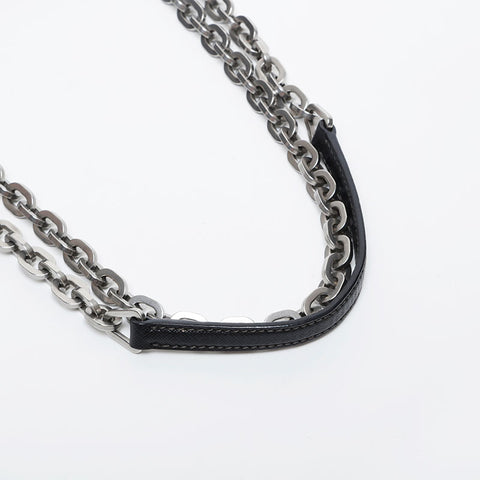 PRADA Nylon Saffiano Leather Chain Shoulder Bag black WS21615