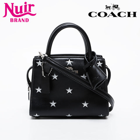 COACH Leather Andrea Mini Carry-On Star Shoulder Bag black WS21616