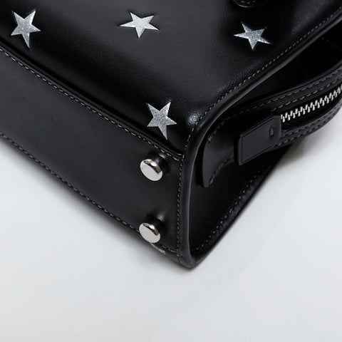 COACH Leather Andrea Mini Carry-On Star Shoulder Bag black WS21616