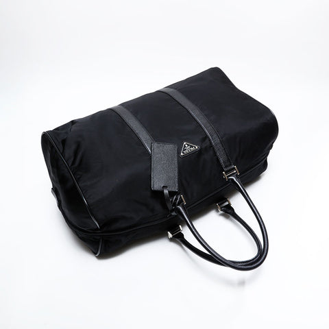 PRADA Nylon Triangle Logo 2way Boston bag black WS21617