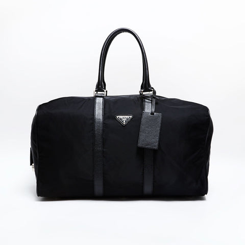 PRADA Nylon Triangle Logo 2way Boston bag black WS21617