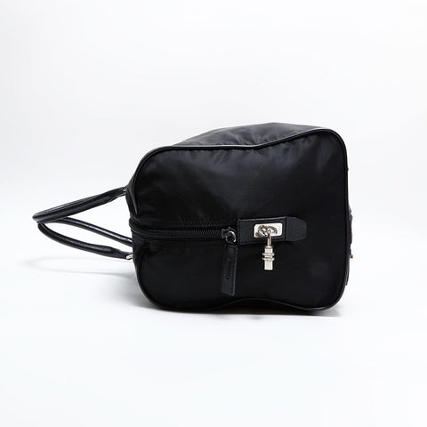 PRADA Nylon Triangle Logo 2way Boston bag black WS21617