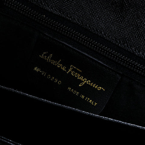 Salvatore Ferragamo Leather Gancini 2way Handbag black WS21619