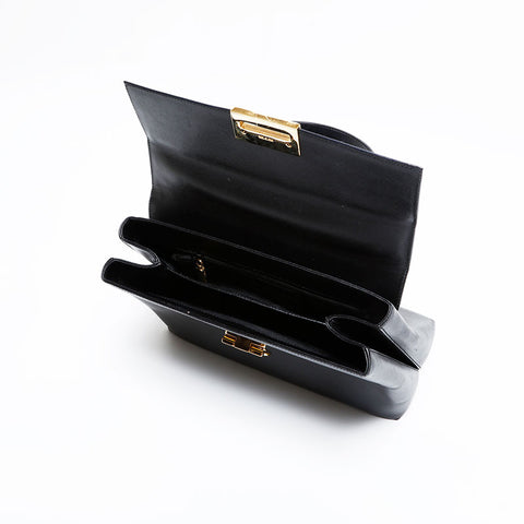 Salvatore Ferragamo Leather Gancini 2way Handbag black WS21619