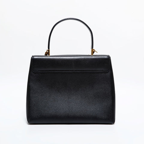 Salvatore Ferragamo Leather Gancini 2way Handbag black WS21619