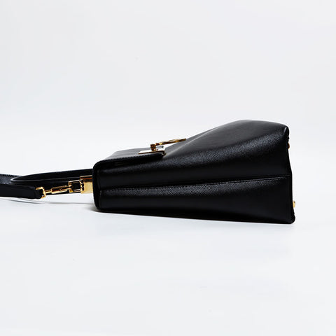 Salvatore Ferragamo Leather Gancini 2way Handbag black WS21619