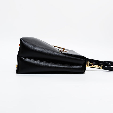 Salvatore Ferragamo Leather Gancini 2way Handbag black WS21619