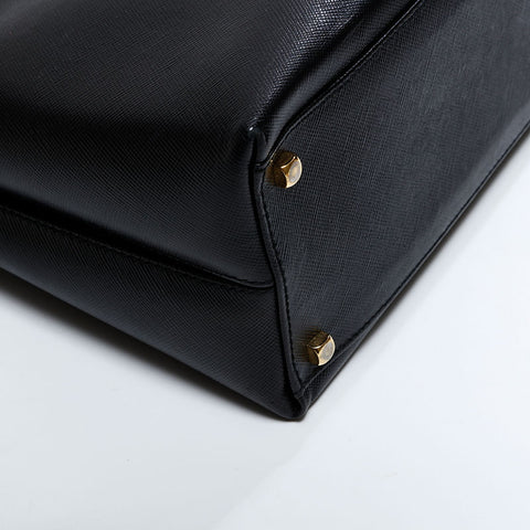 Salvatore Ferragamo Leather Gancini 2way Handbag black WS21619